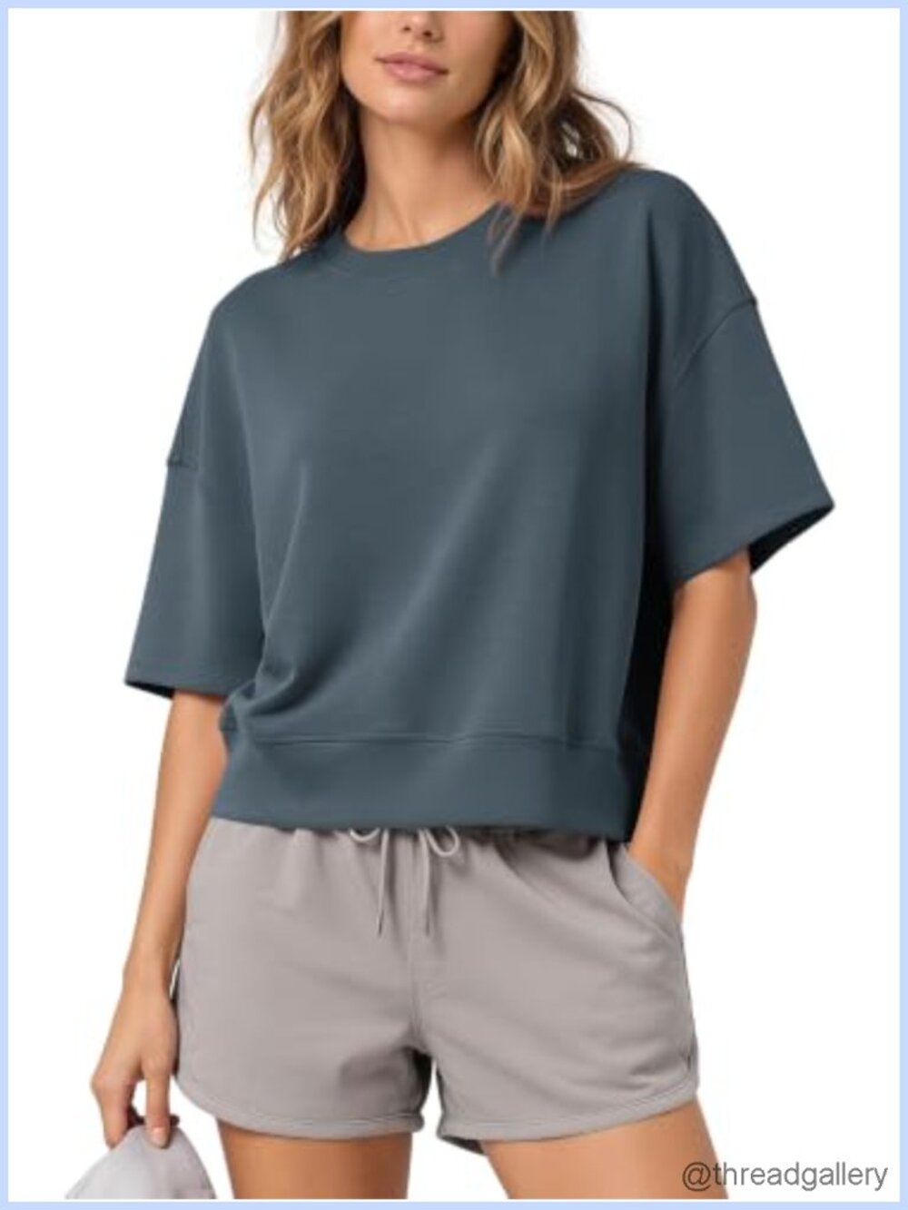 Modal Soft Short Sleeve Crew Neck Oversized Tee Relaxed Pullover Top